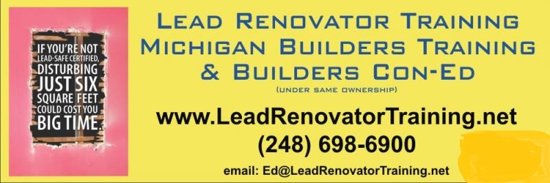 Michigan EPA Lead Renovator and Lead Abatement Trainer